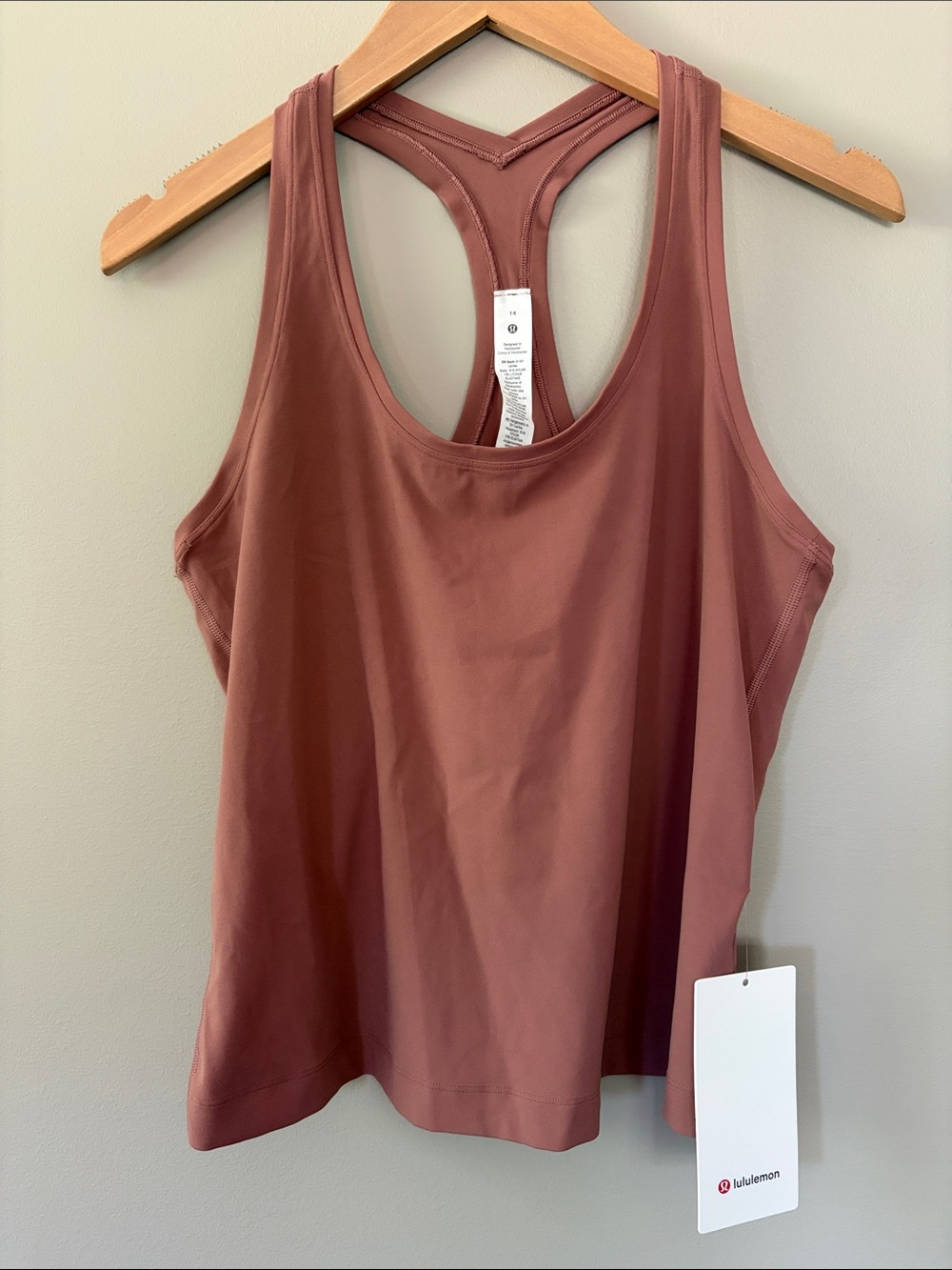 Lululemon Cool RB Short Tank *Nulu Size 14 SCHI Spiced Chai Athletic Gym Workout